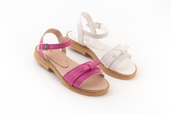 Sandalia Rita - Blanco Fucsia - Talles 24 al 41