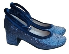 Mod. Taco Uma Blancanieves - Glitter Azul Grueso - Talles 26 al 40