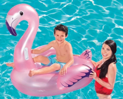 Boia Flamingo Inflável Piscina Médio Metalizado - Loja das Boias - Boias Divertidas para Piscina