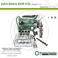 Repuestos Para Motor John Deere 4239 PowerTech 4.5L | Diámetro de cilindro 106.5 mm