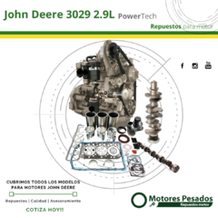 Repuestos Para Motor John Deere 3029 PowerTech 2.9L | Diámetro de cilindro 106.5 mm