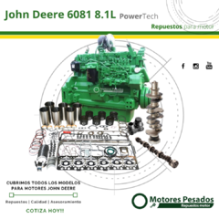 Repuestos Para Motor John Deere 6081 PowerTech 8.1L | Diámetro de cilindro 116 mm