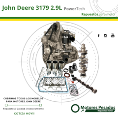 Repuestos Para Motor John Deere 3179 PoweTech 2.9L | Diámetro de cilindro 106.5 mm