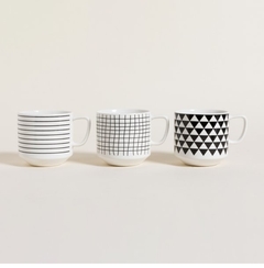 Mug Taza Ceramica surtidos Black and White 580ml