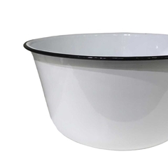 Ensaladera Bowl enlozado blanco borde negro 12 x 25dm - comprar online