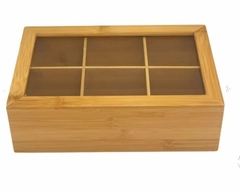 Caja de Te x6 Madera Bamboo 30x20 cm