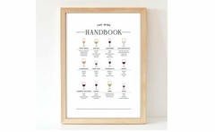 Cuadro de Madero Negro The Wine Handbook 20x30 cm