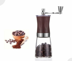 Molinillo de cafe marron con frasco vidrio 18 cm - comprar online