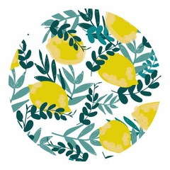 Mantel cuerina circular limon verde 2,20 mts