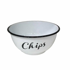 Copetinero Bowl enlozado blanco borde negro Chips 9 x 18dm