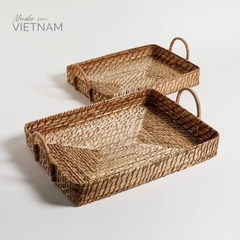 Bandeja Bambo y Rattan Rectangular Vinh 45X36 cm