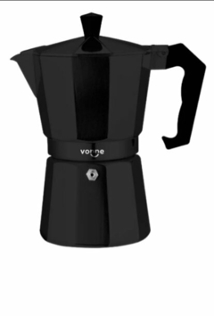 Cafetera Italiana Aluminio Vonne Negro Mate 6 pocillos