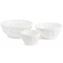 Bowl blanco de ceramica facetado 23dm