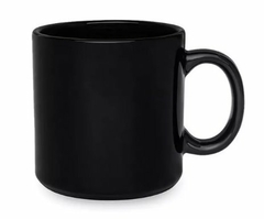Mug taza ceramica negra brillante 9x9 dm