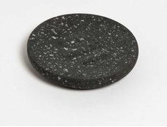 Jabonera Cemento Terrazo redonda gris oscuro 12 dm