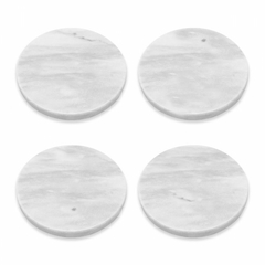 Set x 4 posavasos circular marmol white