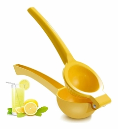 Exprimidor limon a presion metal amarillo