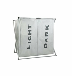 Laundry blanco doble con soporte Dark Light 55 x 64 cm