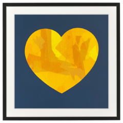 Corazón Amarillo - Azul Cobalto - Ruben Trespalacios Art Shop