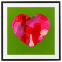 Corazón Rojo - Verde acido - Ruben Trespalacios Art Shop