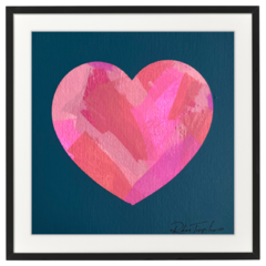 Corazón Rosado - Azul mediterráneo - Ruben Trespalacios Art Shop