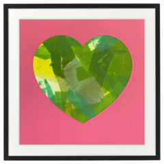 Corazón Verde - Rosado Azalea - Ruben Trespalacios Art Shop