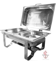 Rechaud duas cubas com tampa articulada - Stilo Inox Utensilios