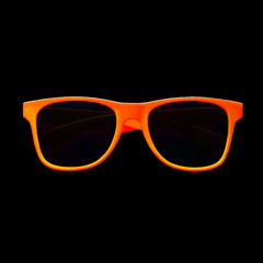 Anteojos tipo Rayban con marco flúor color naranja