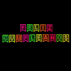 Banderín flúor FELIZ CUMPLEAÑOS