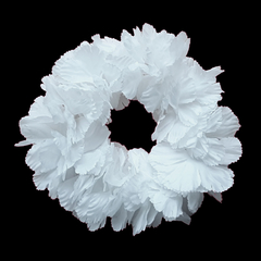 Vincha corona de flores color blanco