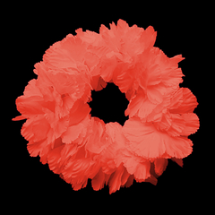 Vincha corona de flores color coral