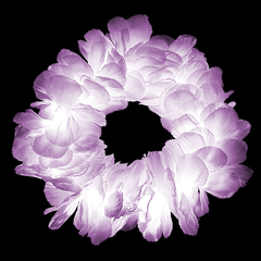 Vincha corona led de flores color lila