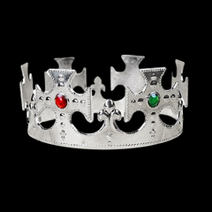 Corona metalizada modelo rey color plateado