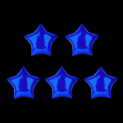 Set de 5 globos metalizados 5" modelo estrella color azul