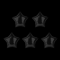 Set de 5 globos metalizados 5" modelo estrella color negro