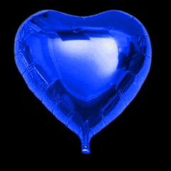 Globo metalizado modelo corazón color azul