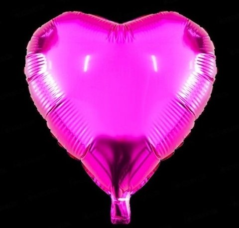 Set de 5 globos metalizados 5 modelo corazón color rosa