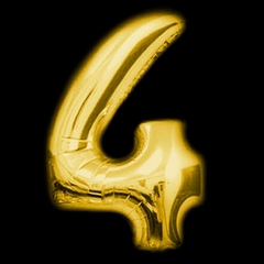 Globo metalizado modelo número 4 color dorado