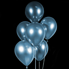 Set de 6 globos cromados color azul