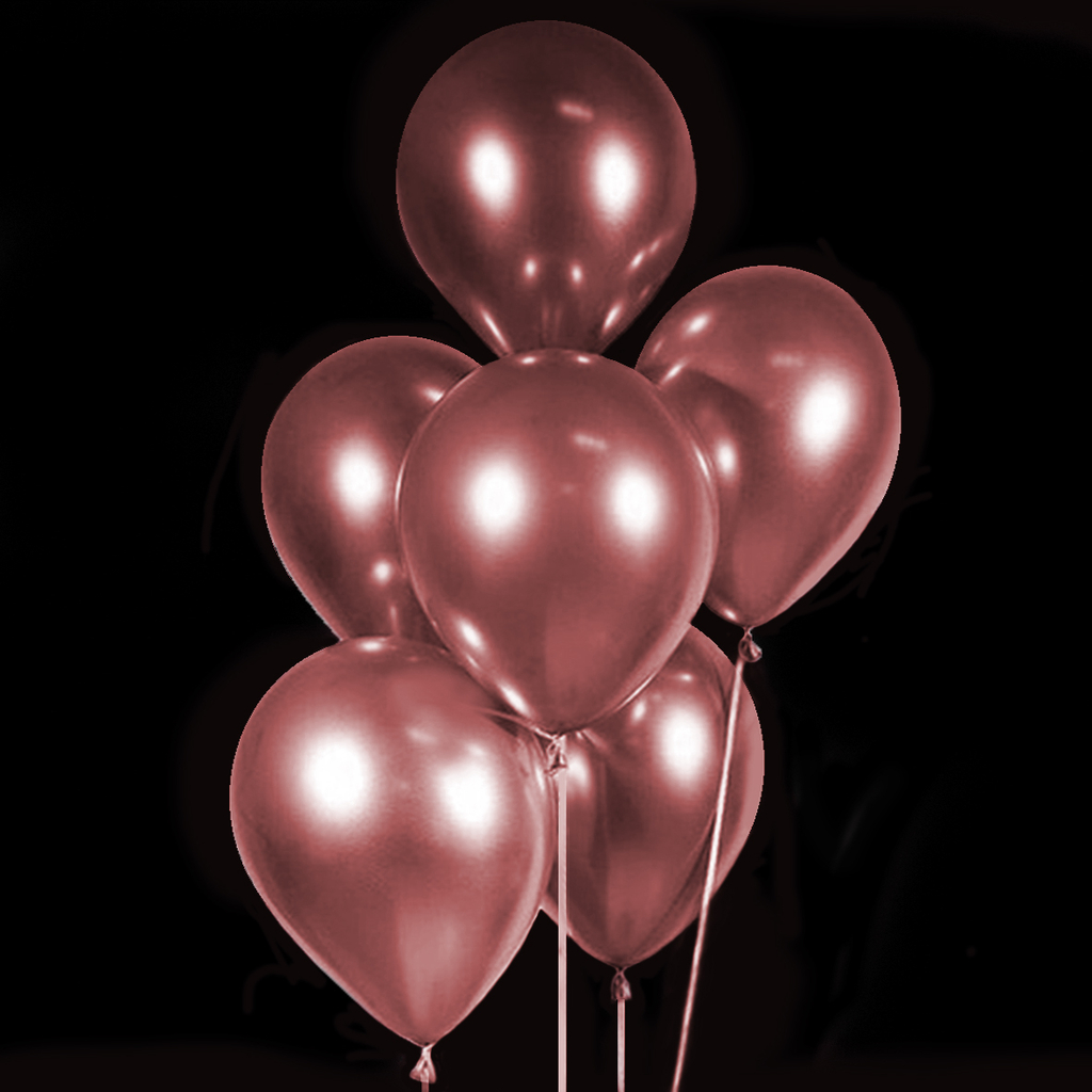 Set de 6 globos cromados 10 color rosa gold