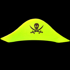 Gorro flúor de tela modelo pirata color amarillo