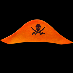 Gorro flúor de tela modelo pirata color naranja