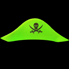 Gorro flúor de tela modelo pirata color verde