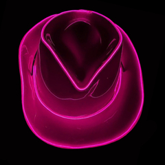 Sombrero led modelo cowboy color fucsia