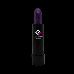 Lápiz labial con glitter color violeta