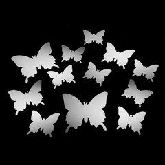 Mariposas 3D metalizadas color plateado