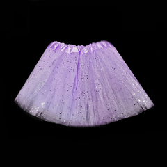 Pollera tutú con gibre color lila
