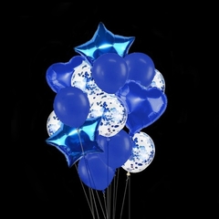 Set de 14 globos color azul