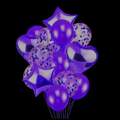 Set de 14 globos color violeta