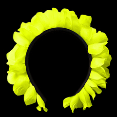 Vincha flúor con pétalos color amarillo